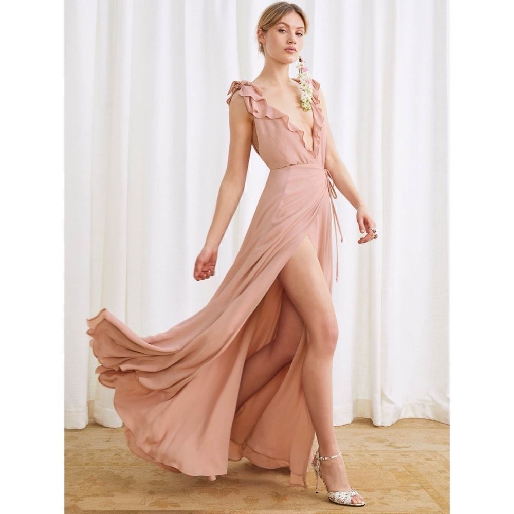Reformation Peppermint Gown Blush